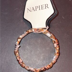 Napier Two-Tone Beaded Bracelet - Rose Gold and Silver
